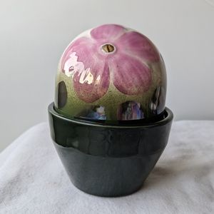 Arabia Ikikukka Saint Paulia Pink Flower Pot Trinket Box Heljä Liukko-Sundström